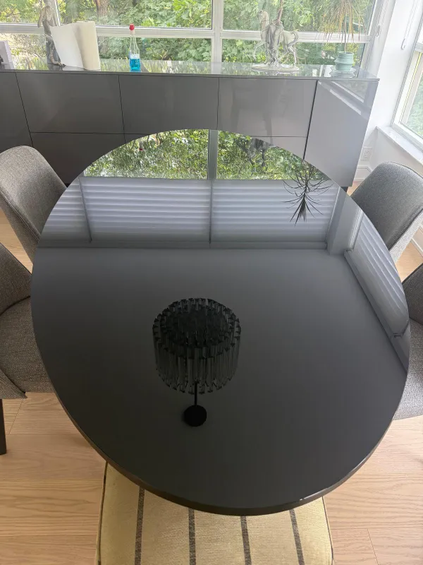 Custom black glass table protector, 12 mm — Mississauga