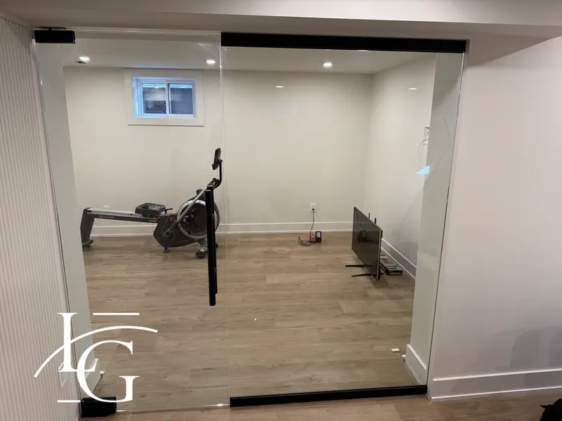 Home gym glass wall and door