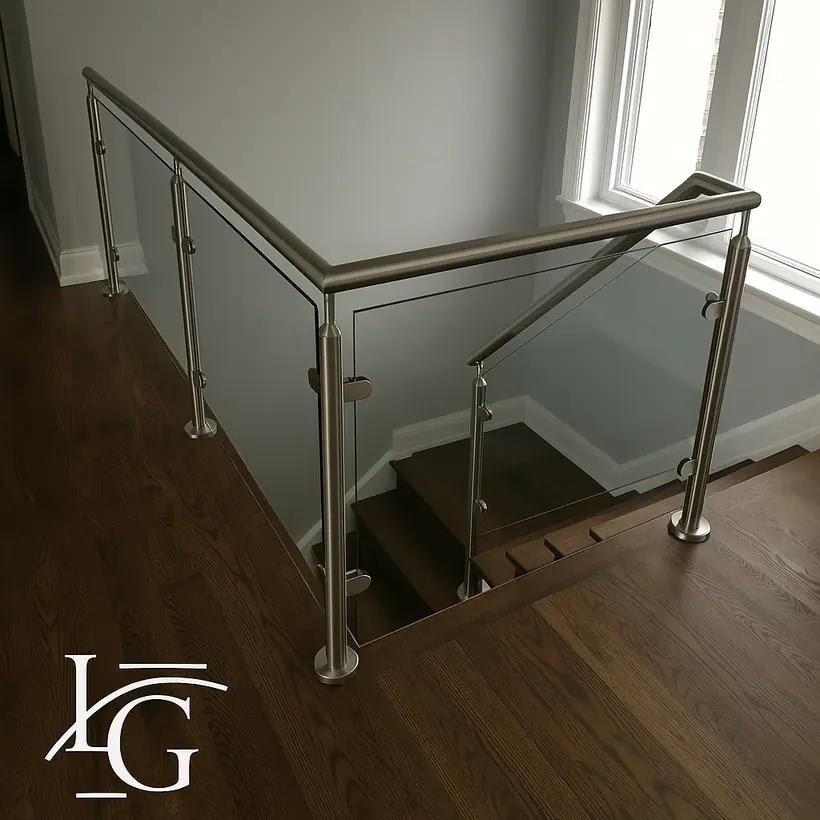 Stainless post glass railing, 10 mm tempered — Toronto