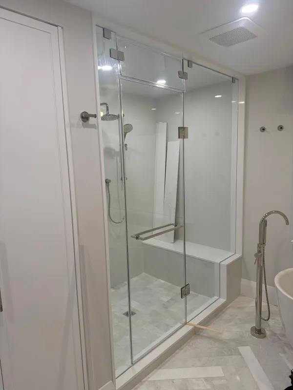 Steam-unit shower door, ceiling-tight 10 mm — Toronto