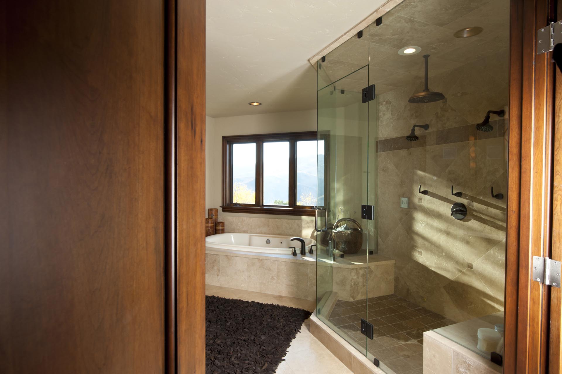 Black hardware glass railing — Burlington modern build