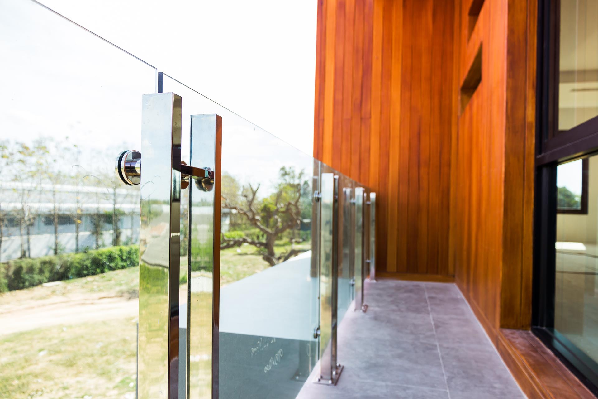 Exterior glass railing — Burlington deck installation