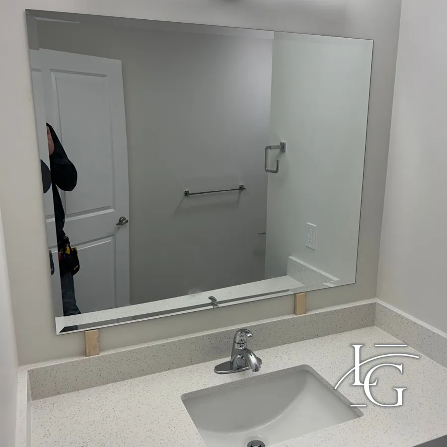 Custom mirror installed by Lux Glass in Guelph