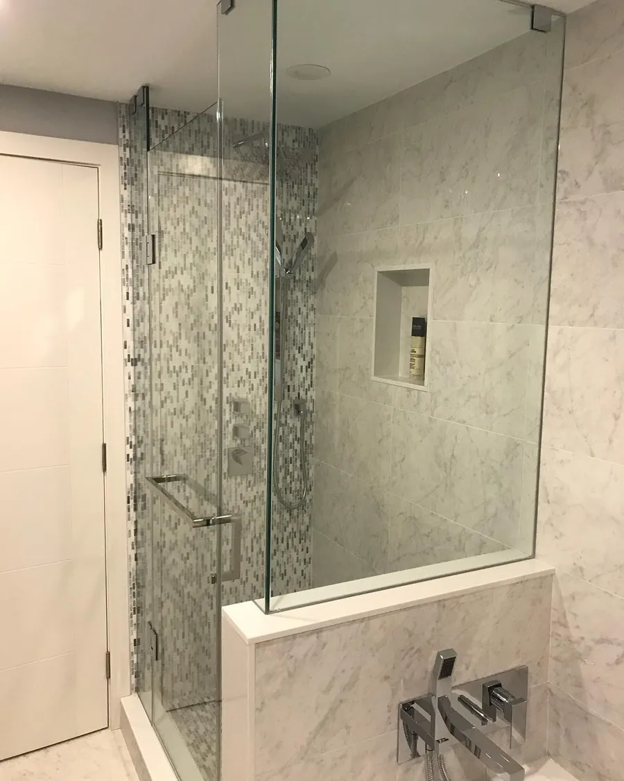 Frameless shower installed by Lux Glass in Guelph