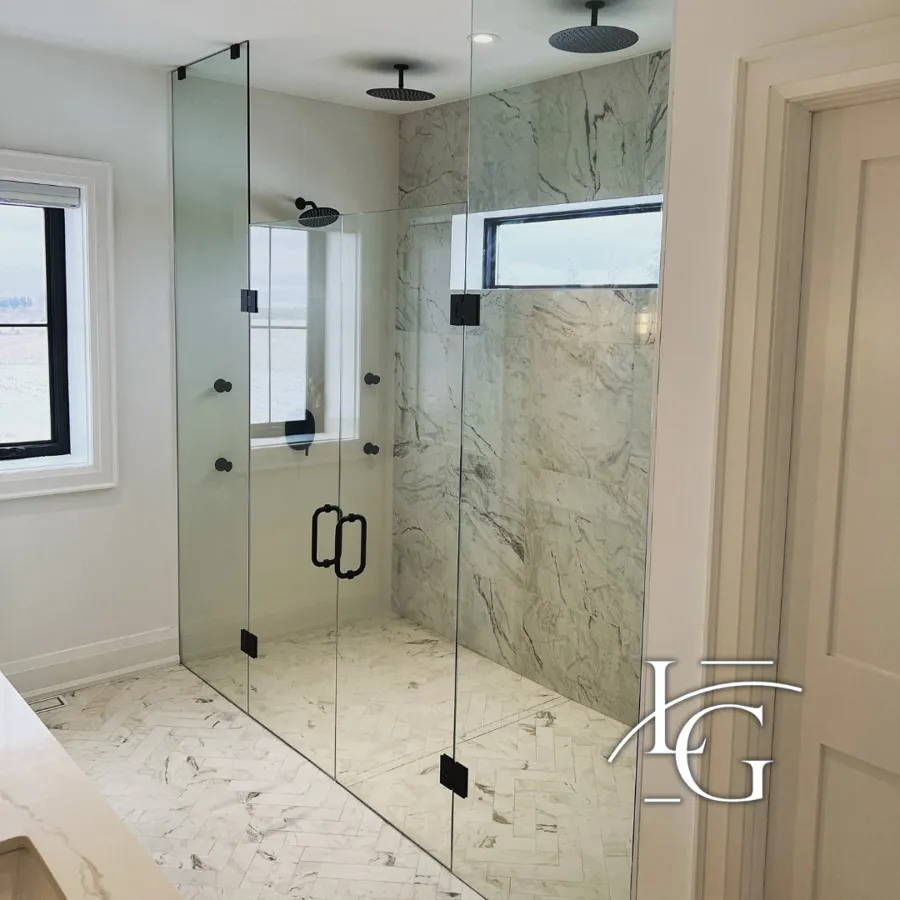 Frameless shower installed by Lux Glass in Guelph
