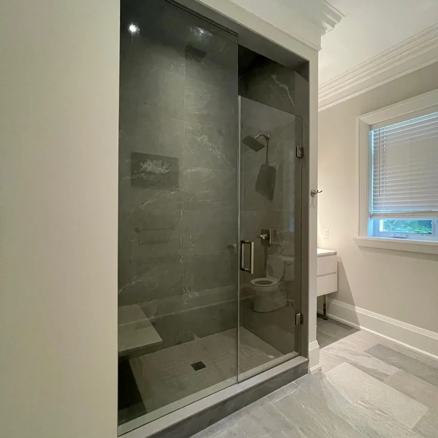 Frameless shower installed by Lux Glass in Waterloo