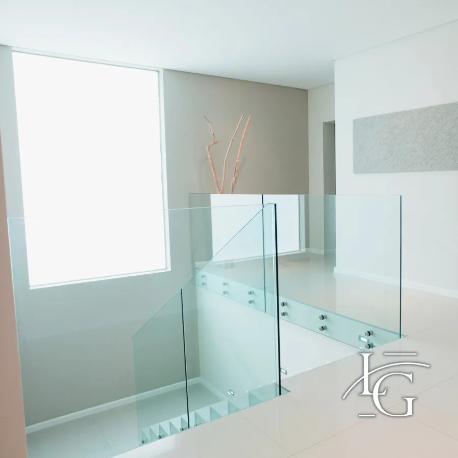 Glass railing installed by Lux Glass in Waterloo, stair